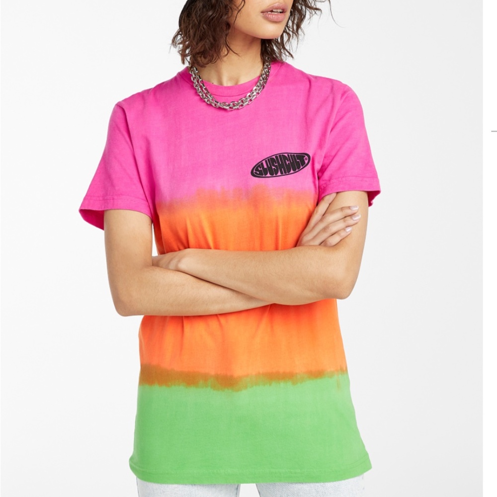 Slushcult retro bright tie-dye tee NWT